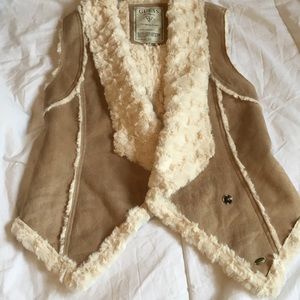 Guess faux suede and fur vest
